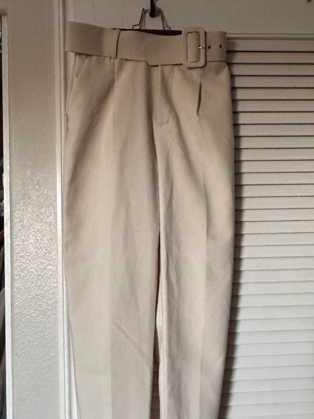 Cream High Waist Wide Leg Pants